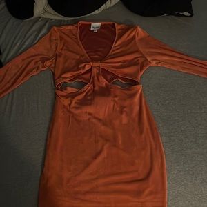 Orange Long Sleeve Sky to Moon Dress in a size Medium